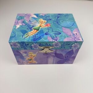 Disney Fairies Tinkerbell Music Jewelry Box Rotating Figure Vintage Working